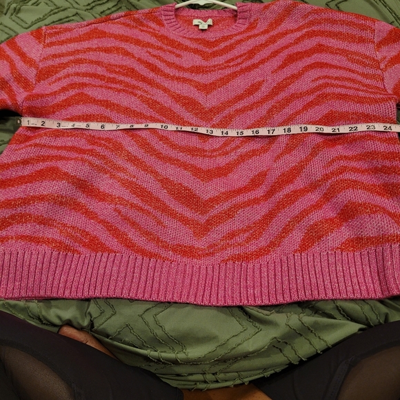 Nine West pink and red pullover sweater. Size XXL. - Picture 6 of 10